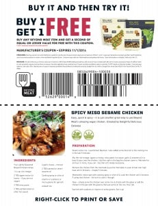 Whole Foods Coupon for a BOGO Beyond Meat Deal