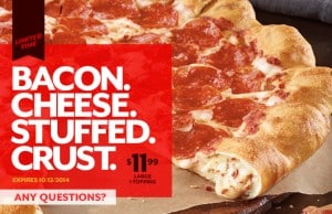 Free Pepsi With your Pizza Hut Bacon Cheese Stuffed Crust