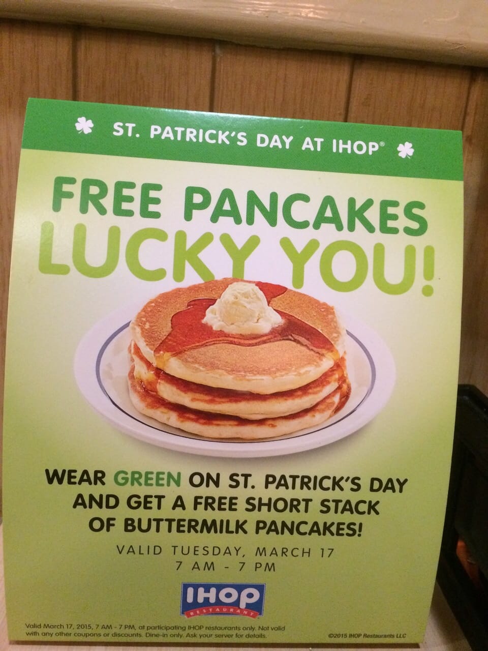 IHOP Free Pancakes